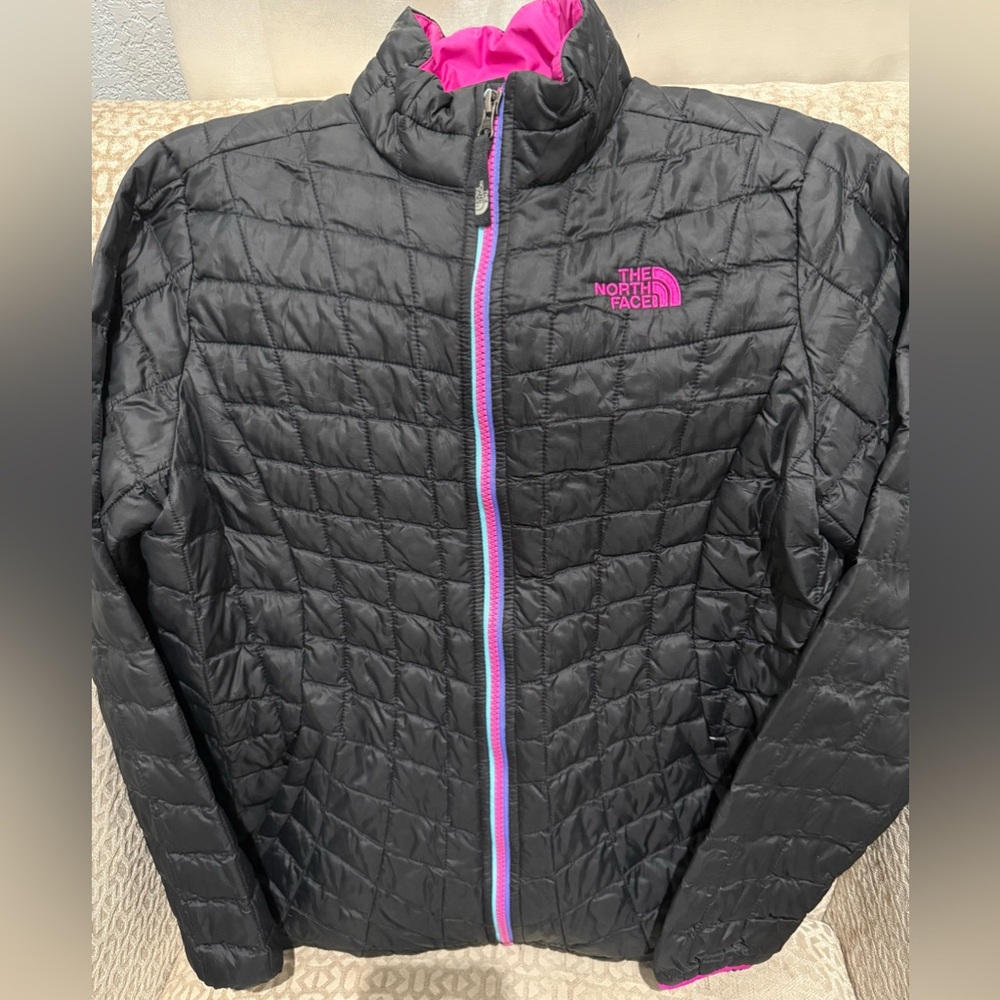 The North Face Quilted Jacket in Black and Pink